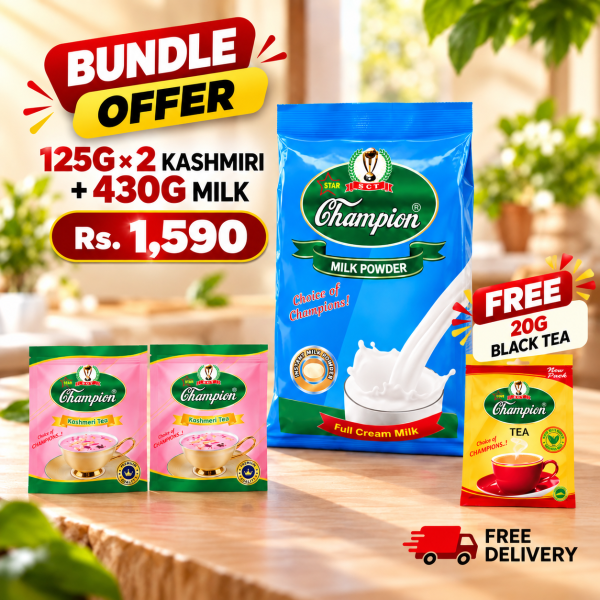 Kashmiri Tea 125G × 2 + Milk Powder 430G Bundle Offer
